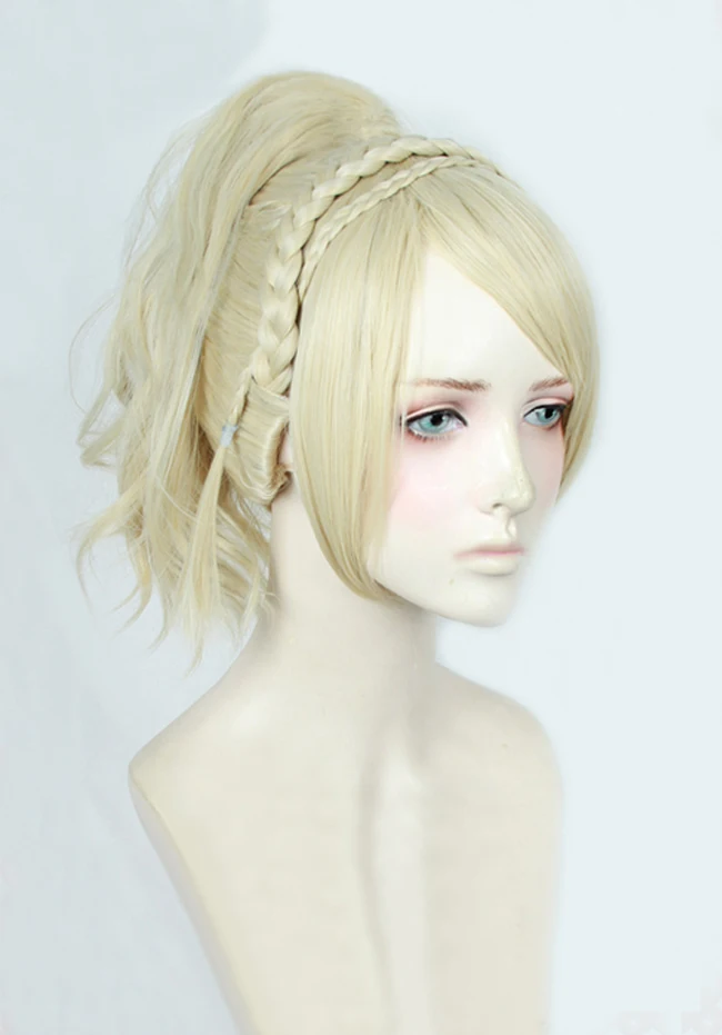 FF15 Final Fantasy XV Lunafreya Nox Fleuret принцесса Луна короткий светильник блонд косплей костюм парик Термостойкое волокно+ Кепка
