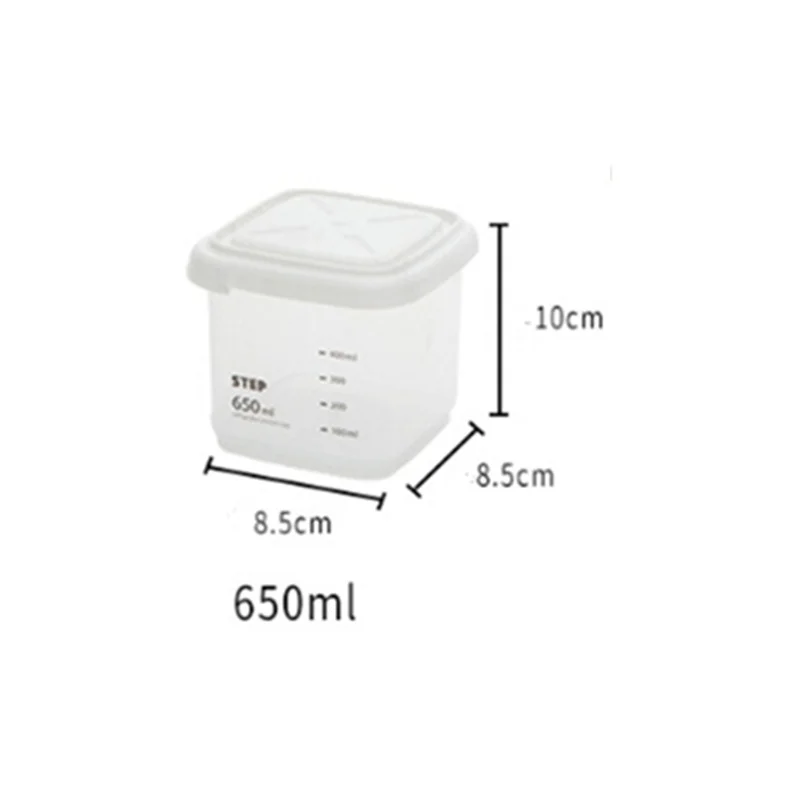 650ml Plastic Sealed Cans Kitchen Storage Box Transparent Food Canister Keep Fresh New Clear Container Organization Tool - Цвет: 650ml