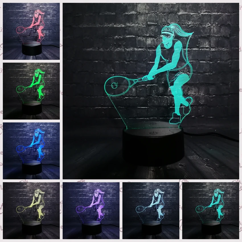 Спортивная серия 3D многоцветный светодиодный Ночной светильник лампа для
