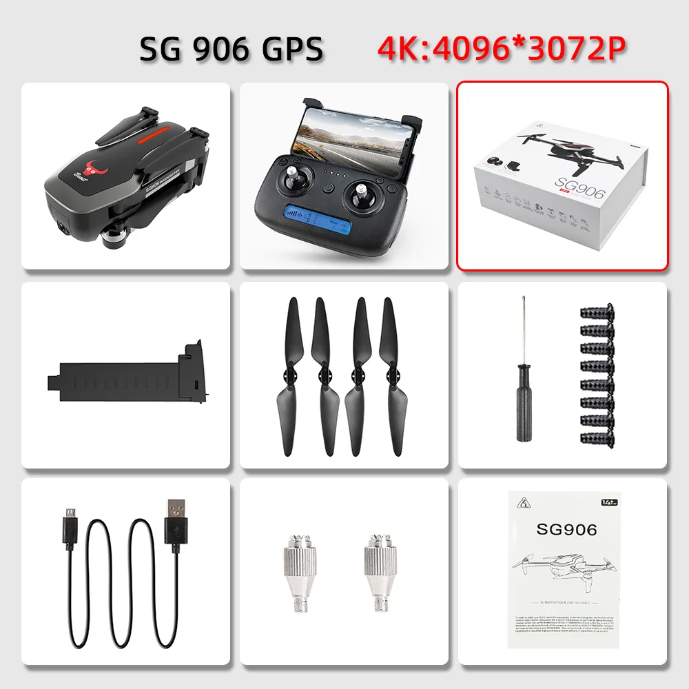 4K gift box SG906 Дрон Дроны с камерой hd Дрон gps rc вертолет 4K игрушки Квадрокоптер Профессиональный Дрон Квадрокоптер helicoptero Селфи - Цвет: 4K gift box