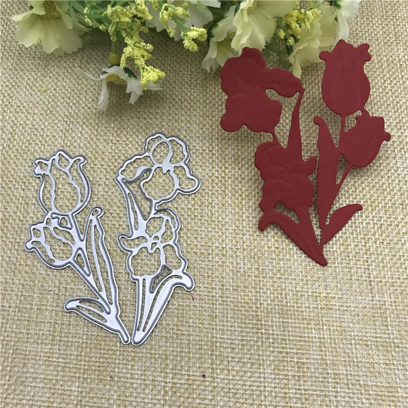 Тюльпан Цветок Металла резки трафареты для DIY Скрапбукинг/фотоальбом