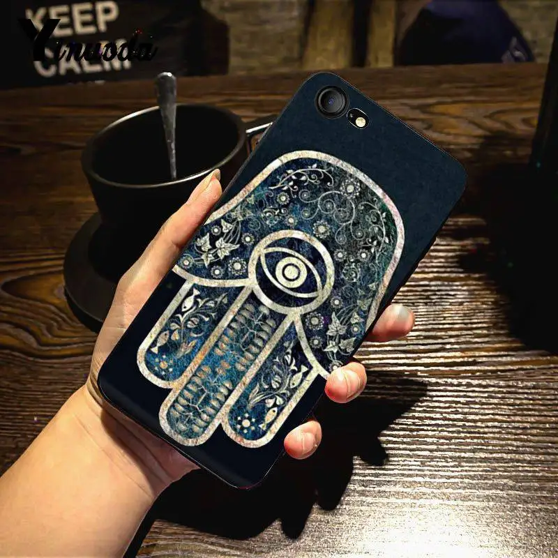 Yinuoda для iphone 7 6 X Чехол Fatima Hand Hamsa Bling популярный мягкий чехол iPhone 7X6 6S 8 Plus 5 XS XR