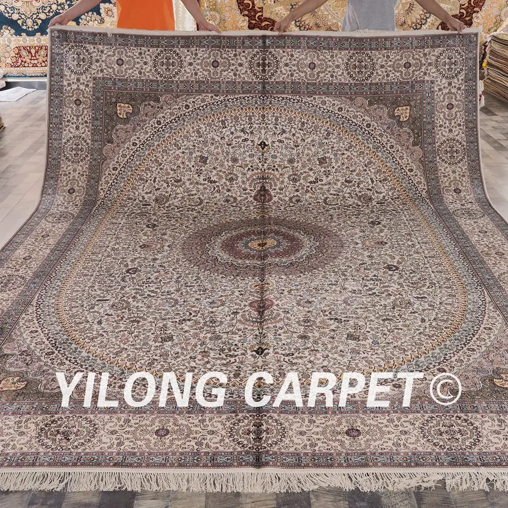 Goede Yilong 9'x12 'Handgemaakte Turkse Medallion Tapijten Antieke Perzische Zijden Tapijten (LH168A9x12)