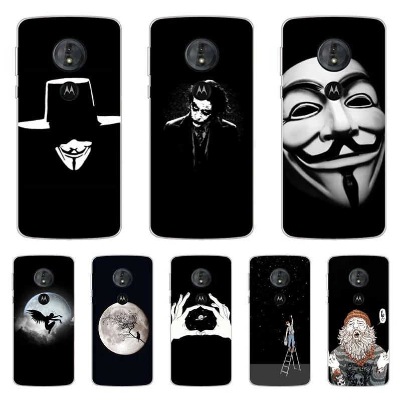 for Motorola Moto G7 play Case Silicon Black graffiti Painting Soft TPU Back Cover power Protect Phone case |