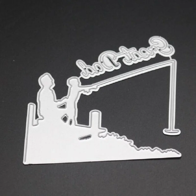 dad Son Fishing Dies Scrapbooking Metal Cutting New 2019 Craft Die Cut Card Making for albulm photo embossing metal dies | Дом и сад