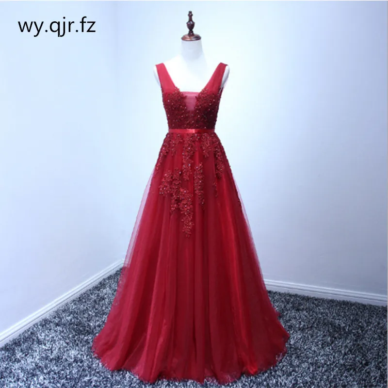 HJZY 105 # разнообразные размеры красный серый розовый кружевное длинное платье