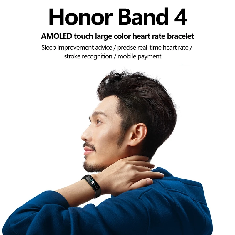 Фитнес-браслет Honor Band 5, смарт-браслет Amoled, сенсорный экран, фитнес-трекер, для плавания, для обнаружения положения, пульса, сна, оснастки