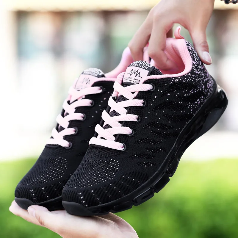 dark blue pink Hundunsnake/летние женские спортивные кроссовки; женская спортивная обувь из сетчатого материала; прогулочная обувь с воздушной подушкой; женские серые крассовки; scarpe donna G-33 - Цвет: dark blue pink