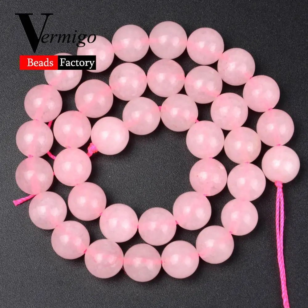 Rose Quartz Натуральный микс драгоценных камней, Агаты, минералы, бусины, аметисты, лазурит, круглые бусины для браслета, изготовления ювелирных изделий, 4-12 мм, сделай сам - Цвет: Rose Quartz