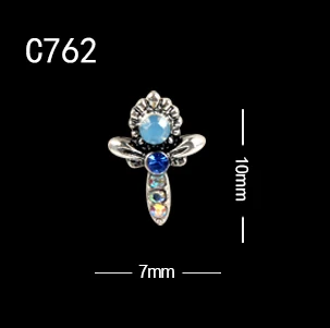 10pcs C762 10 шт./лот, японский дизайн, 3D Стразы, Ретро стиль, волшебная палочка, палочка, сплав, сделай сам, украшение для ногтей - Цвет: 10pcs C762