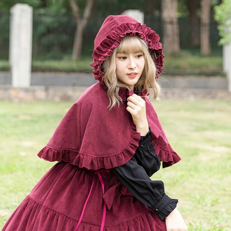 

Princess sweet lolita Autumn and winter original The Danube lovers cloak Little Red Riding Hood shawl fashion women ZJY137