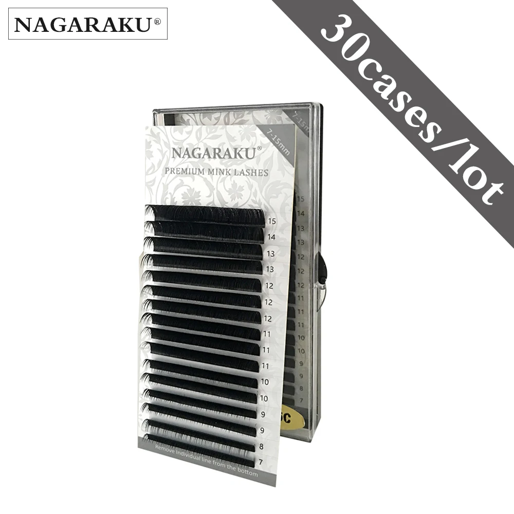 Ресницы NAGARAKU для наращивания ресницы макияжа 30 упаковок 16 рядов Индивидуальные