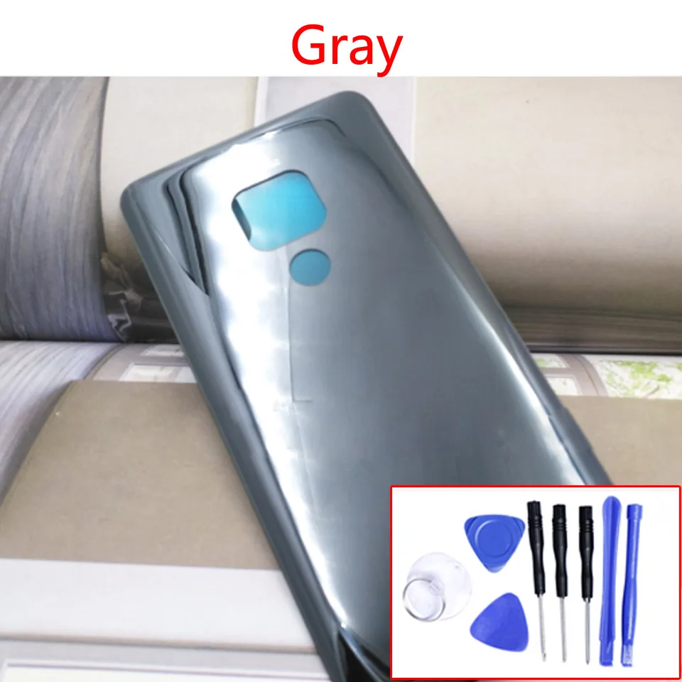 Gray-With Tool 6,5" Чехол На заднюю крышку для huawei mate 20 HMA-L09 HMA-L29 запасная задняя крышка батарейного отсека с клейкой наклейкой - Цвет: Gray-With Tool