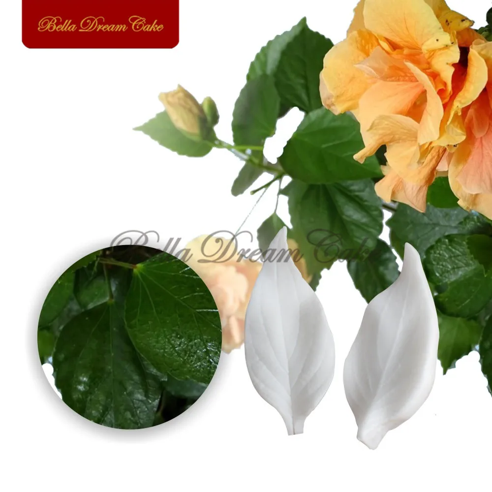 Hibiscus Leaf Veiner силиконовая форма для ручной работы мастики помадка Sugarcraft Mold Set Sugar