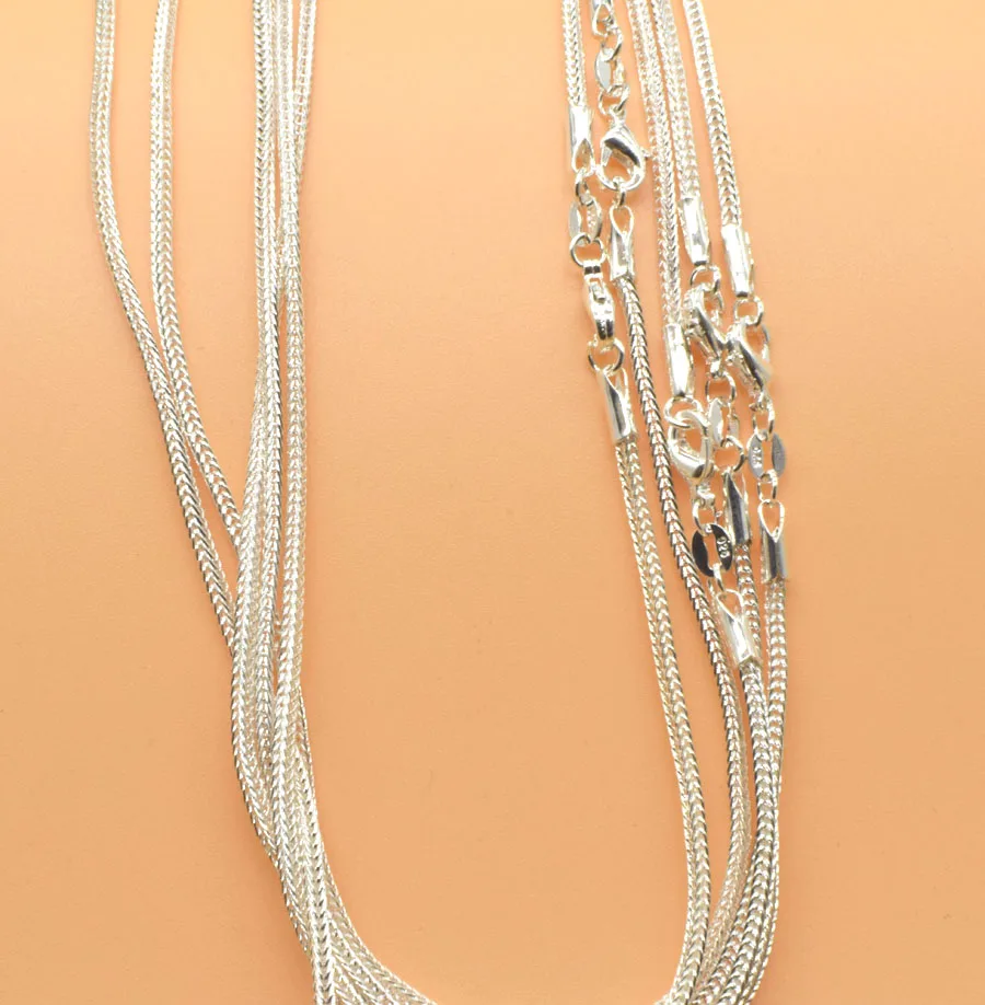 1Pcs Wholesale 16-30 inches Jewelry Lot 925 Silver color&quotFOX TAIL&quot Chain Necklace Pendant Free shipping | Украшения и