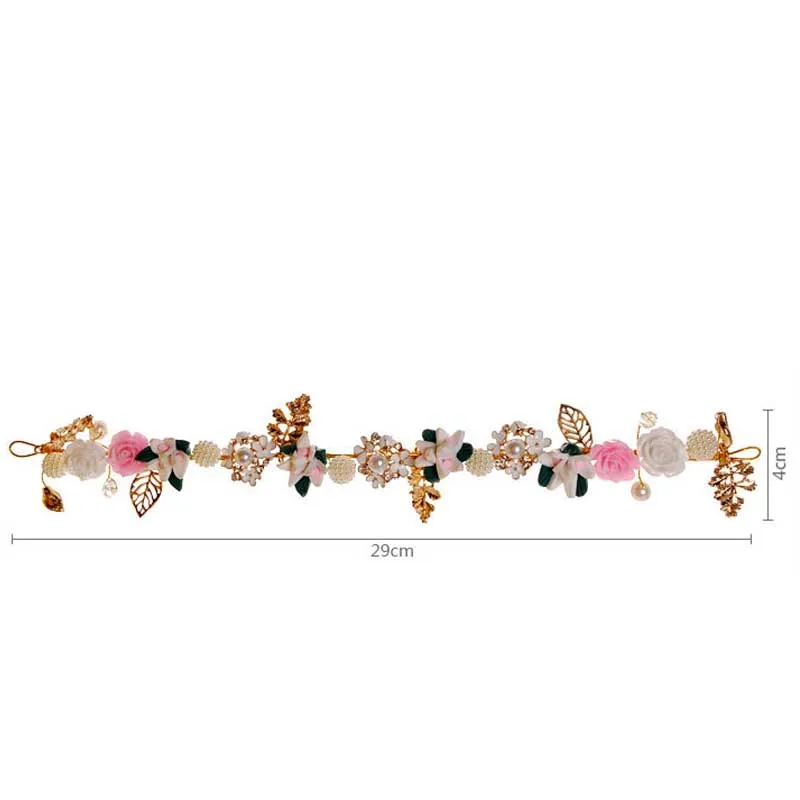 Delicate Metal Headband For Women Colorful Flower Crystal Pearl Hairwear Baroque Wedding Tiara Bride Head Band Hair Accessories | Украшения