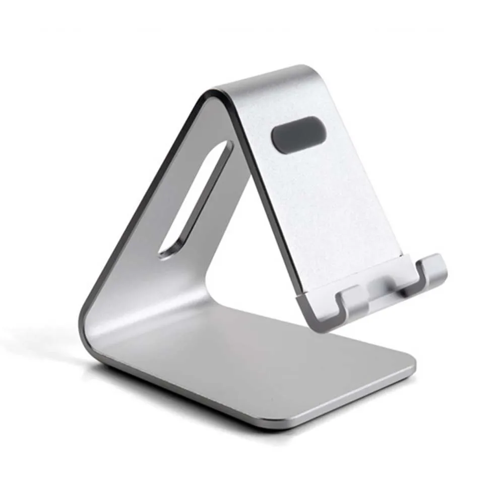 Настольная подставка из серебристого алюминиевого сплава для мобильного