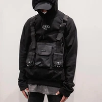 fashion chest rig bag hip hop streetwear functional tactical chest bags cross shoulder bag kanye west backpack waist bag black
