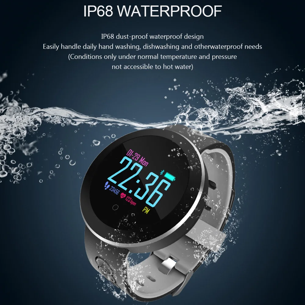 Фитнес трекер Q8 Pro Smart Watch IP68 Водонепроницаемый датчик кровяного давления и