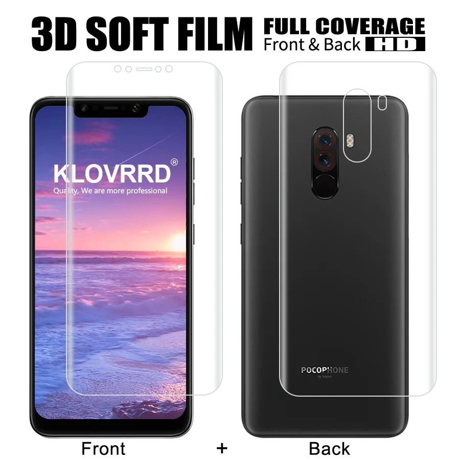2 шт спереди+ сзади мягкая пленка для Xiaomi mi Pocophone F1 Экран полная защита для mi Pocophone силиконовые Гидрогелевая наклейка
