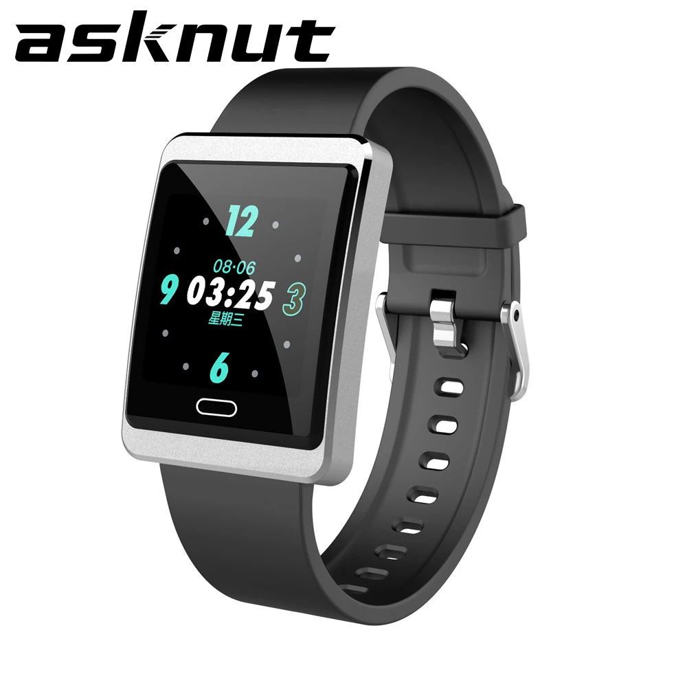 Умные часы Asknut с цветным экраном кровяное давление пульс мониторинг сна Браслет