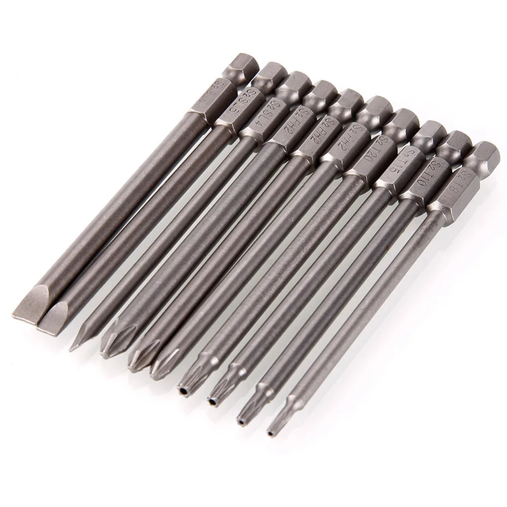 10 шт./компл. 100 мм 1/4 &quot6 35 шестигранный магнитный полый крест Torx плоская шлицевая