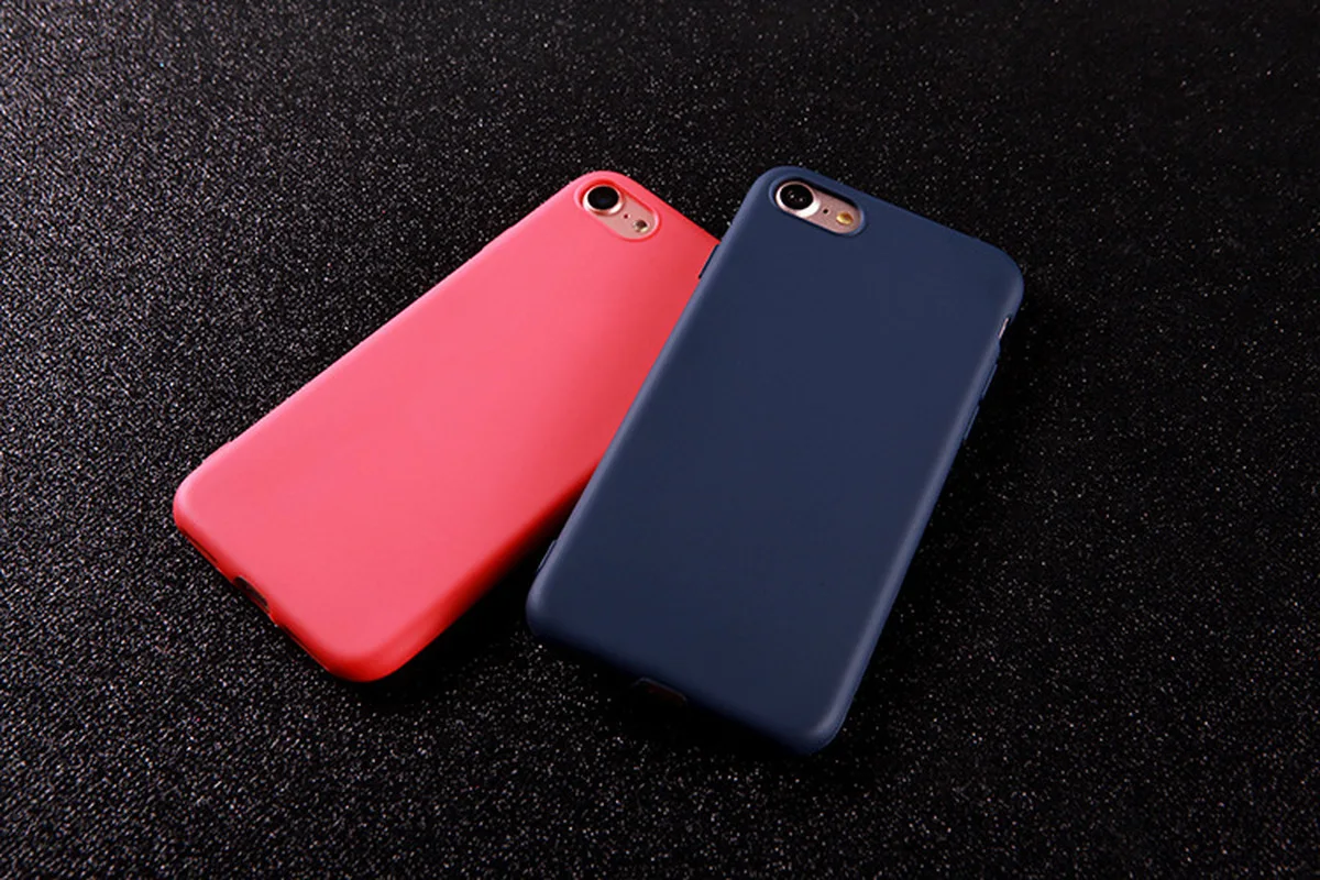 Чехол для Iphone 7 Мягкий ТПУ силиконовый матовый чехол IPhone 8 Plus X разноцветный