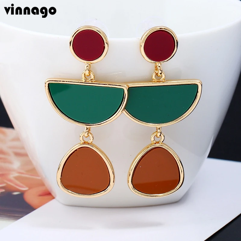 Vinnago знаменитости Вдохновленный Мода Серьги красный зеленый Акриловые