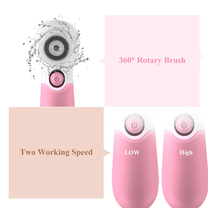 TOUCHBeauty 2 в 1 360 Вращающийся уход за кожей лица и Очищающая щетка для тела, две скорости Очиститель Машина душ сзади спин кисточки TB-14839P