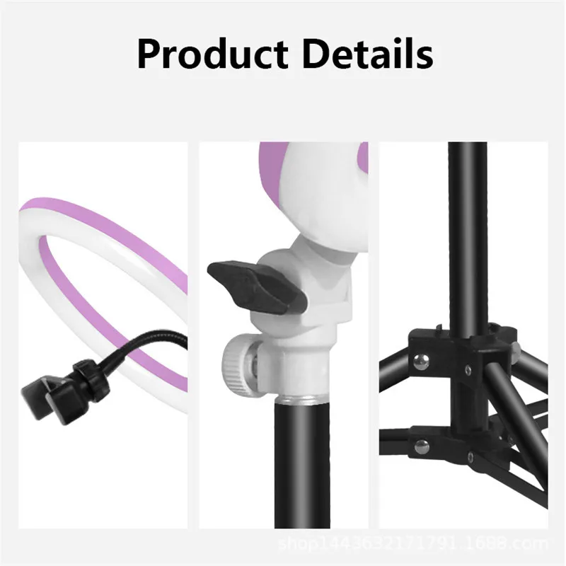 Фотография светодио дный LED Selfie Ring Light 26 см трехцветное освещение затемняемое