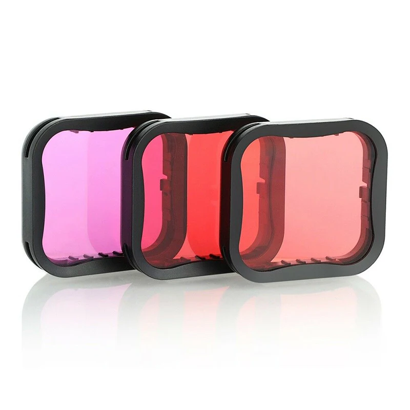 Red/Purple/Pink Diving Filter Lens Cover For GoPro Hero 7 6 5 Black waterproof housing case Diving shell filter 3+ bag ropes