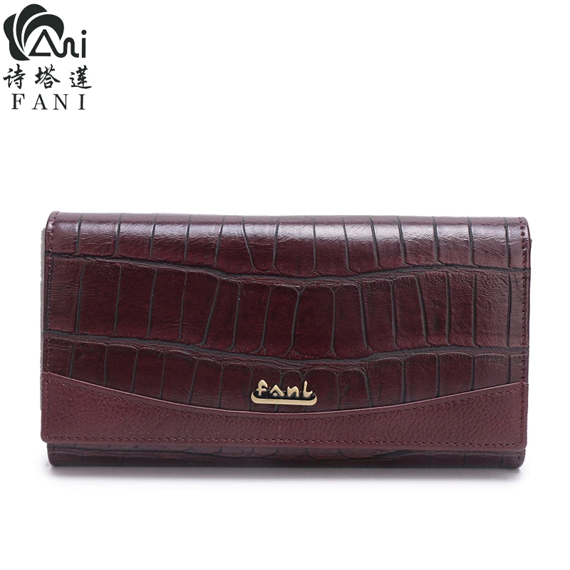 FANI Для женщин бумажник из натуральной кожи женский кошелек долго Новая мода s