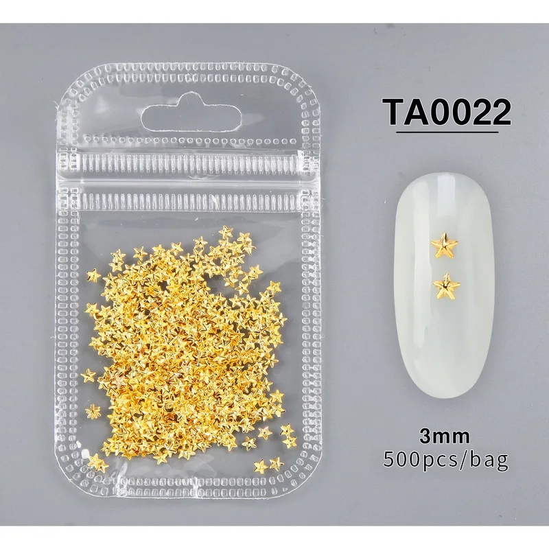 TA0022 500pcs 200/500 шт золотые украшения для ногтей, шпильки для дизайна ногтей, амулеты для маникюра, аксессуары для ногтей, материалы с заклепками 3D - Цвет: TA0022 500pcs