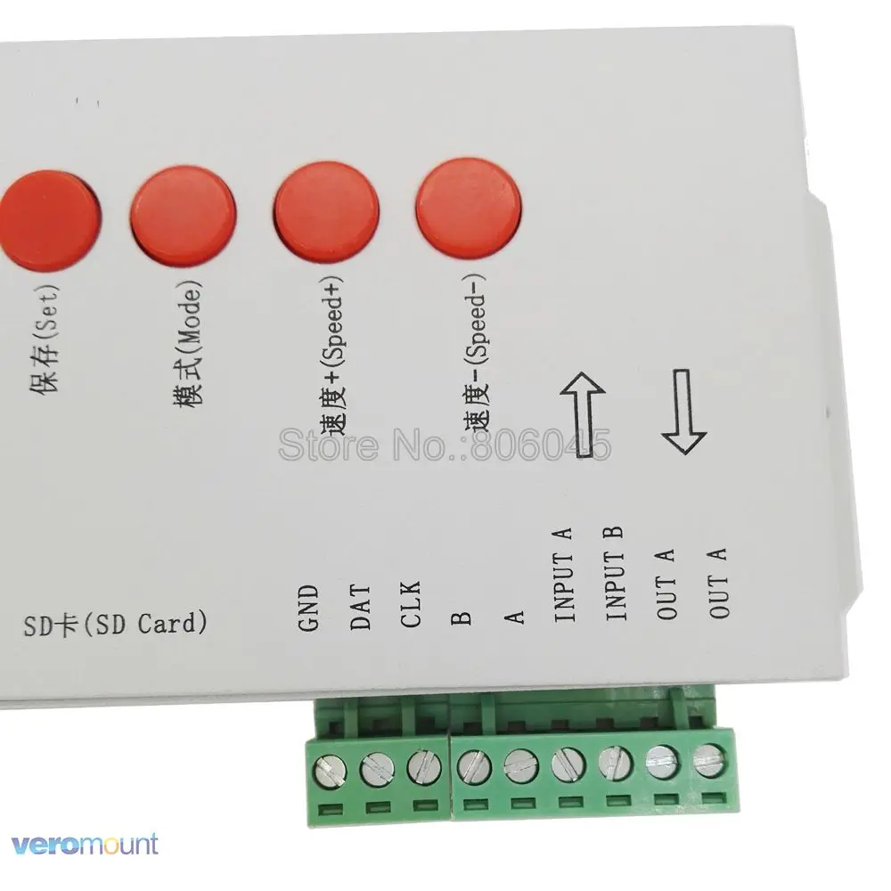 T1000S T 1000S SD карта WS2801 WS2811 WS2812B LPD6803 LED 2048 пикселей контроллер RGB DC5V 24V|rgb controller|pixel
