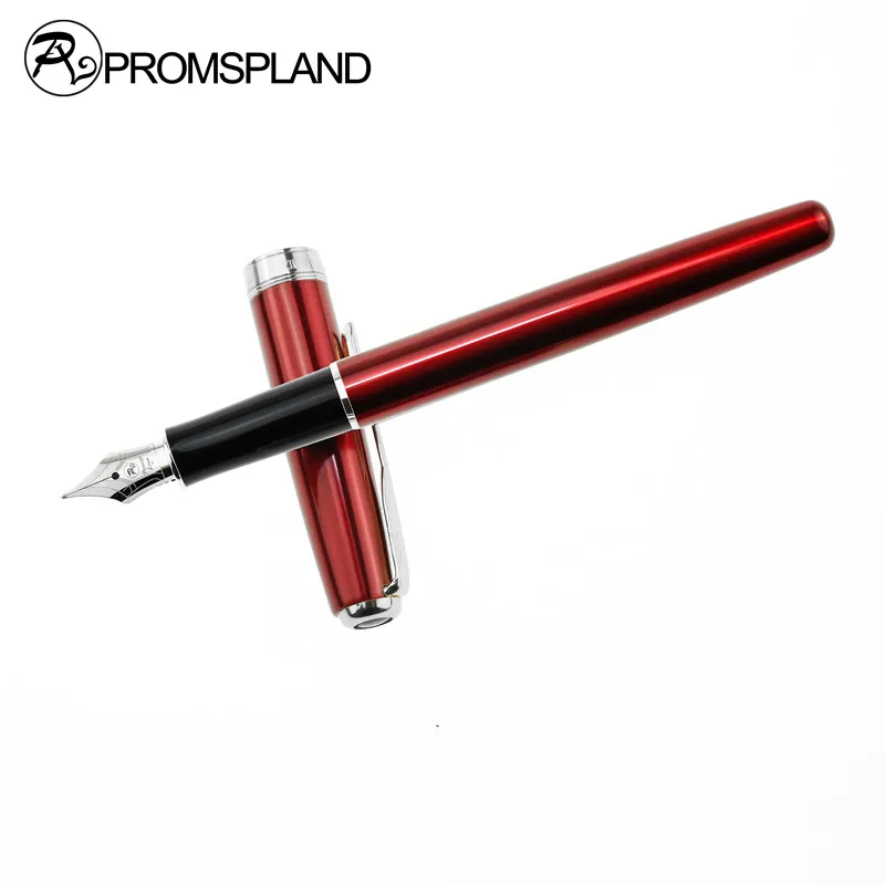 Promspland 1 шт./лот Роскошные авторучки красные ручки + 2 шт. чернил SAC Silve клип Марка