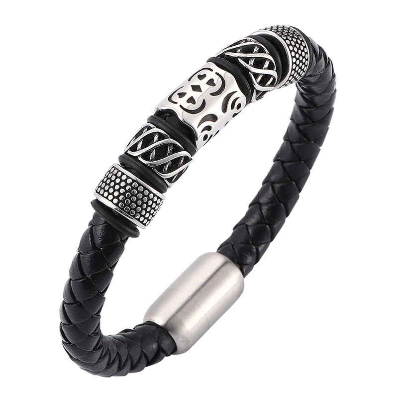 Модные мужские браслеты маленькие амулеты из нержавеющей стали очаровательный