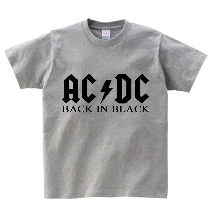 4 ACDC/детская футболка с принтом надпись-Логотип AC DC Детская Повседневная футболка принт AC/DC для мальчиков и девочек костюм для малышей - Цвет: 4