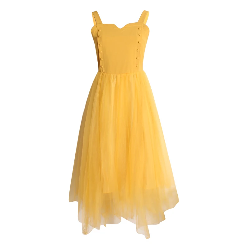 Возможно у манго желтое платье с v образным вырезом без рукавов однотонное