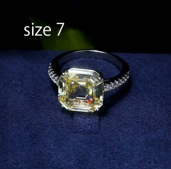 size 7 Модные кольца, кубический циркон, микро проложенный набор, полный размер, кольцо, медное основание для женщин, подарок, вечерние ювелирные изделия - Цвет основного камня: size 7