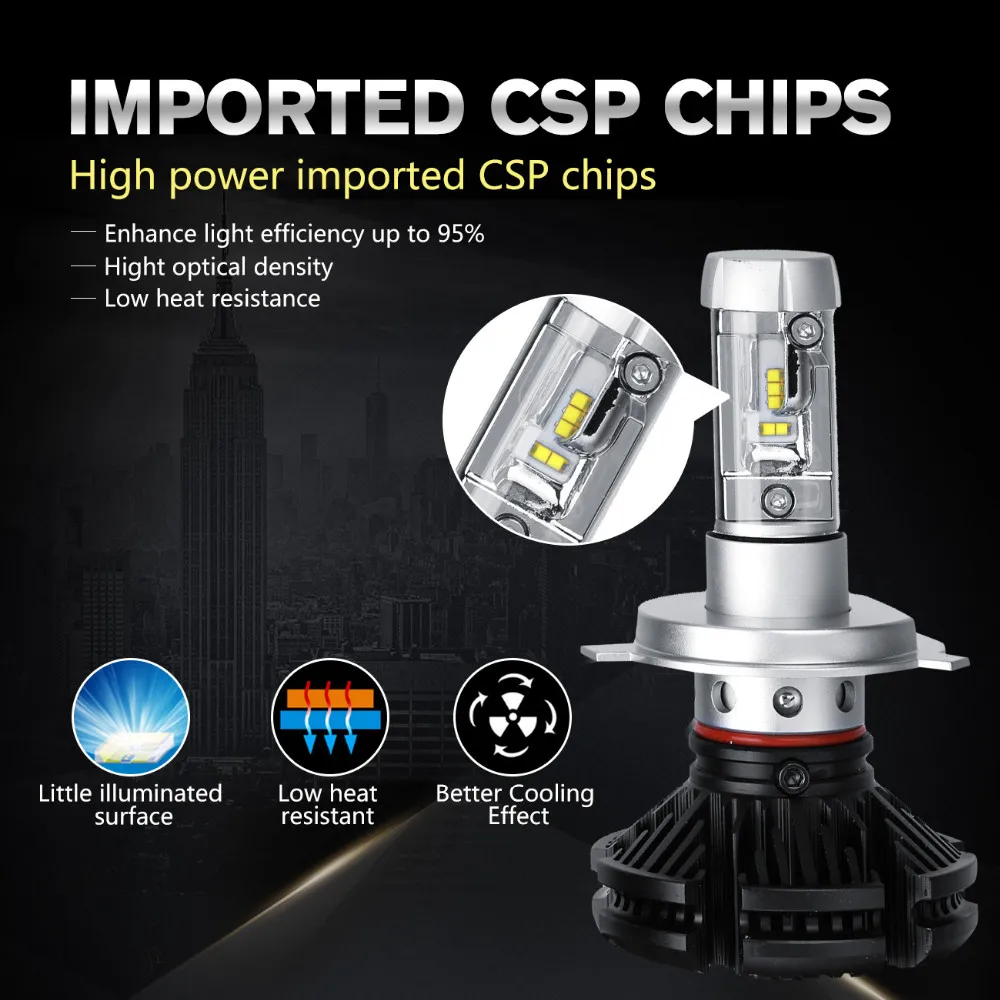 2 шт. Автомобильные светодиодные лампы H4 H7 4300K/6500K/8000K|Передние LED-фары для авто| |