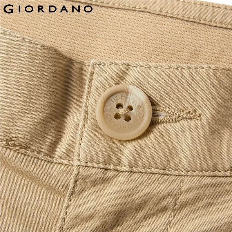 Giordano повседневные зауженные шорты из натурального хлопка slim fit с вышивками на них