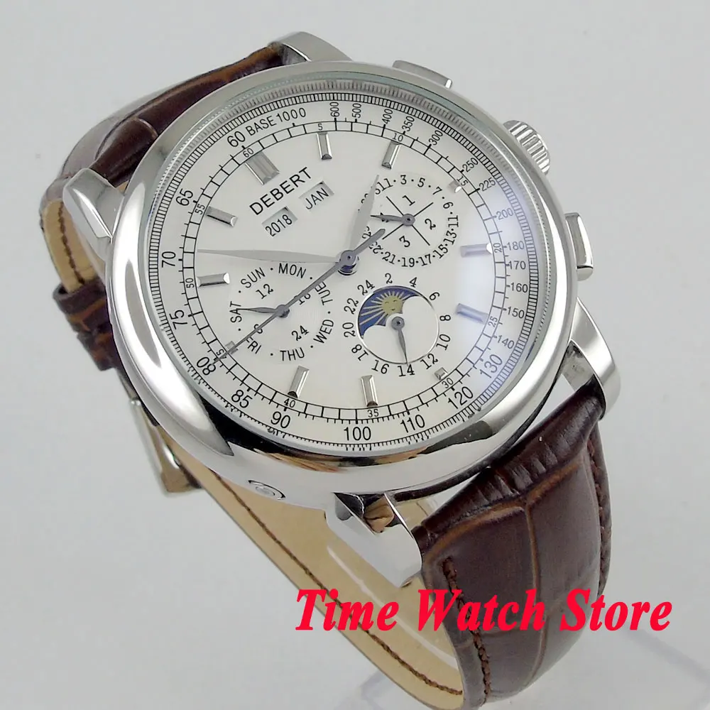Мужские многофункциональные автоматические наручные часы deber с белым