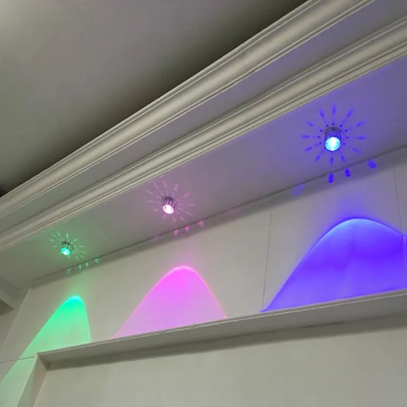Светодиодный светильник RGB с пультом дистанционного 3W 6 Вт 9 Вт 12 Вт, хрустальный светильник sky, светильник для гостиной, фоновая настенная лампа для моделирования, потолочный светильник, светильник