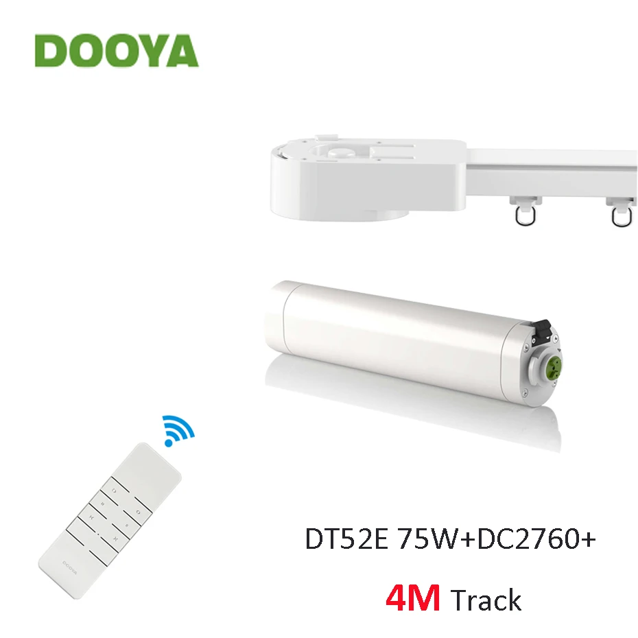 Super Silent система рельсов для штор Dooya DT52E 75 Вт + 4 м или менее трек DC2760 RF433 пульт
