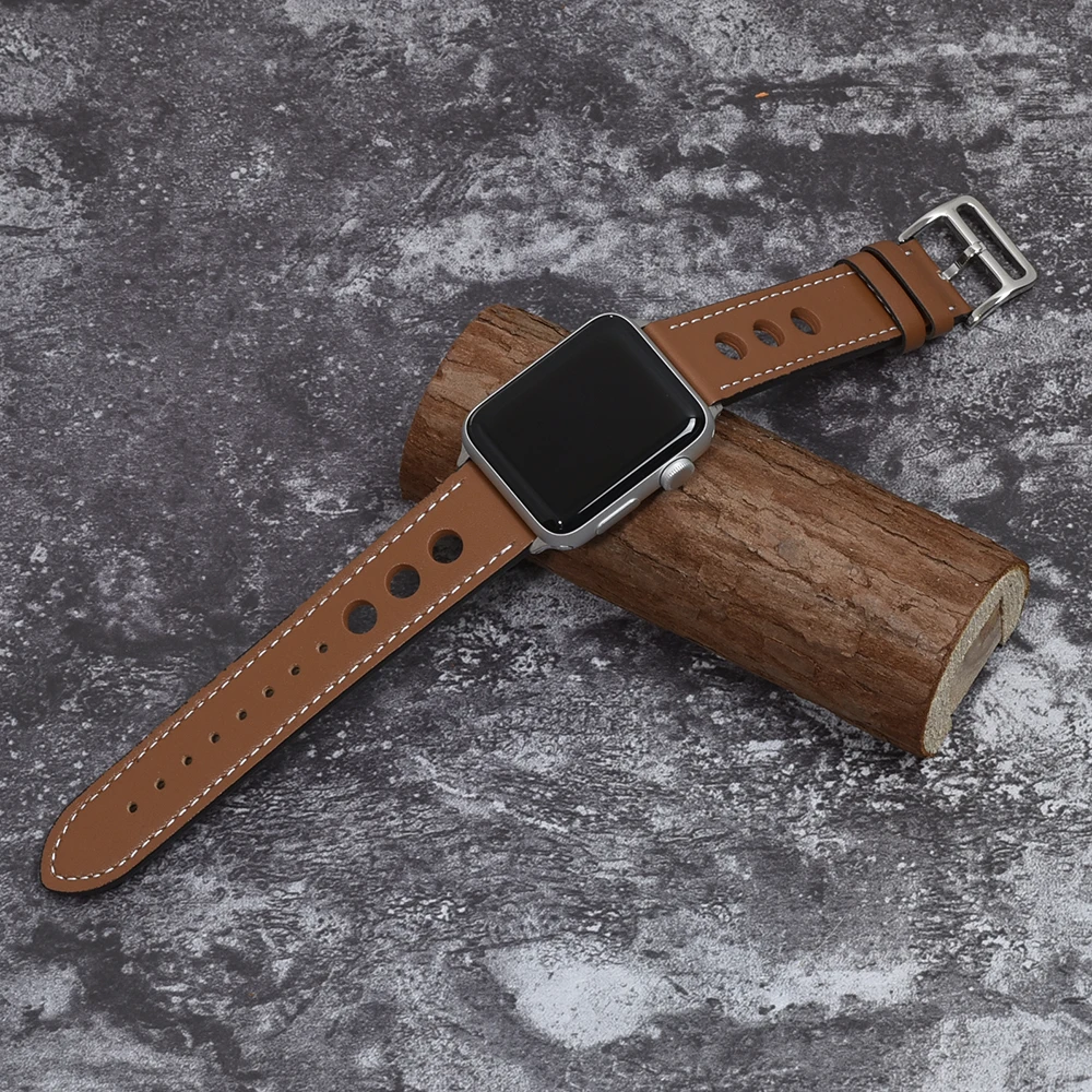 Модный кожаный ремешок BEAFIRY для Apple Watch Series 4 44 мм ремешок для iwatch 38/42 мм серия 3 2 1 коричневый черный серый синий
