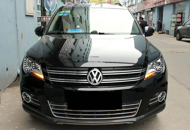 Автомобильный Стайлинг для VW 2010-2013 Tiguan фары новые Tiguan светодиодный фары DRL линзы двойной луч H7 HID ксеноновые автомобильные аксессуары