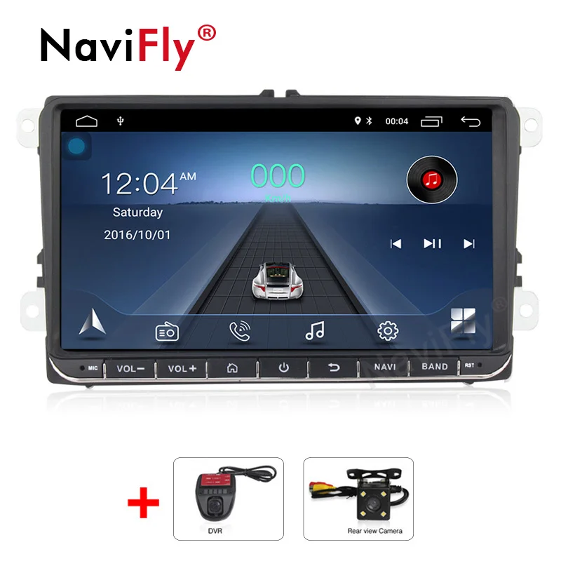 Автомобильный Мультиплеер NaviFly 9 дюймов Android8.1 для Volkswagen golf 6 touran passat B7 Skoda с gps