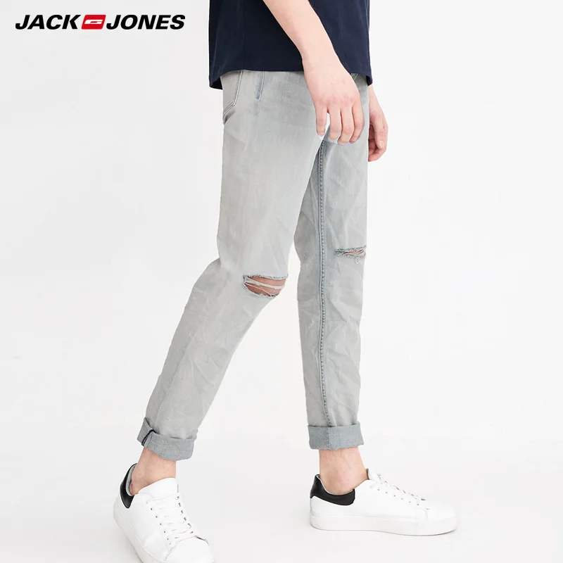 Jack Jones 2019 Весна Лето Новые мужские джинсы Брендовые модные потертые рваные |