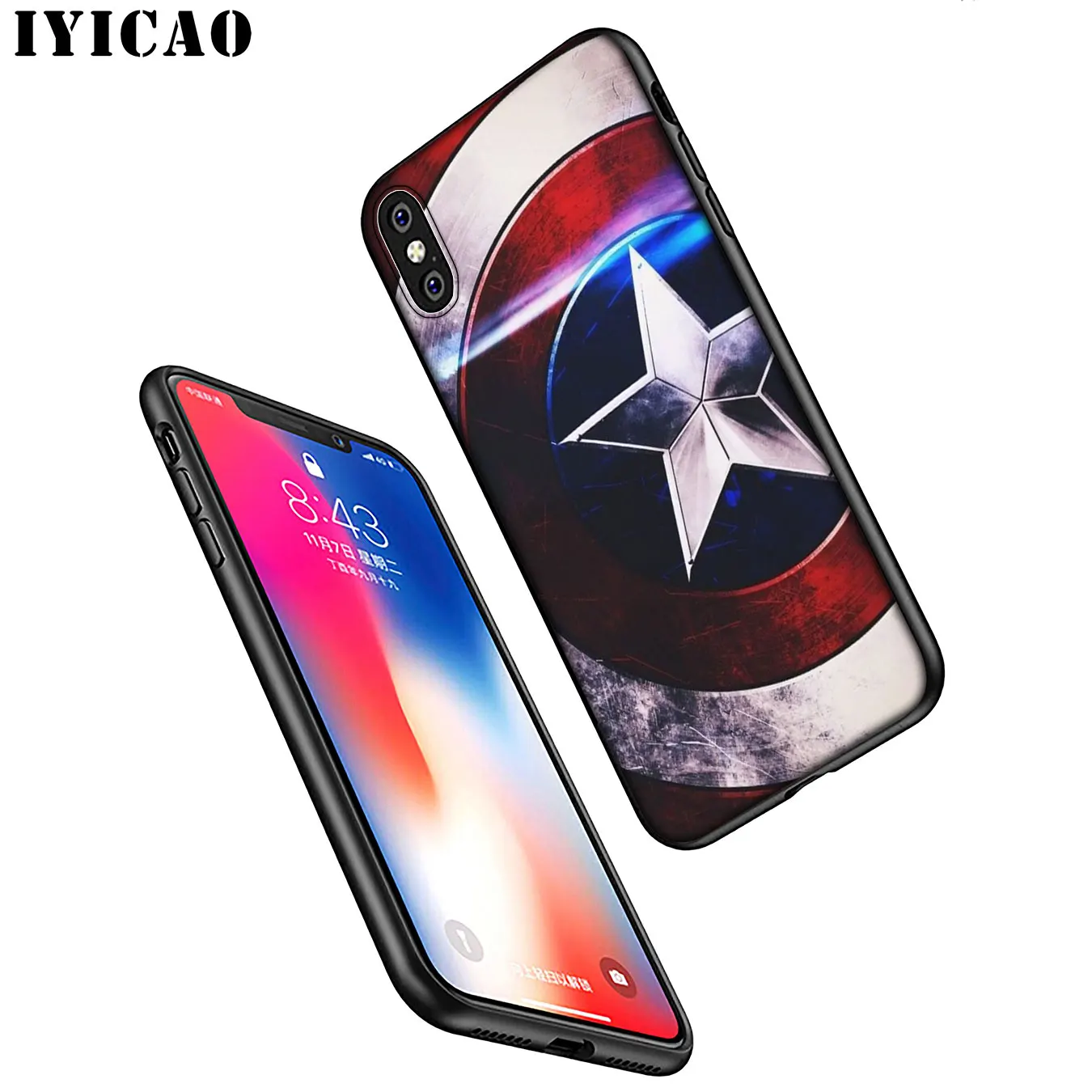 IYICAO Капитан Америка Marvel Мягкий силиконовый чехол для телефона iPhone XR X XS 11 Pro Max 6 6S 7 8