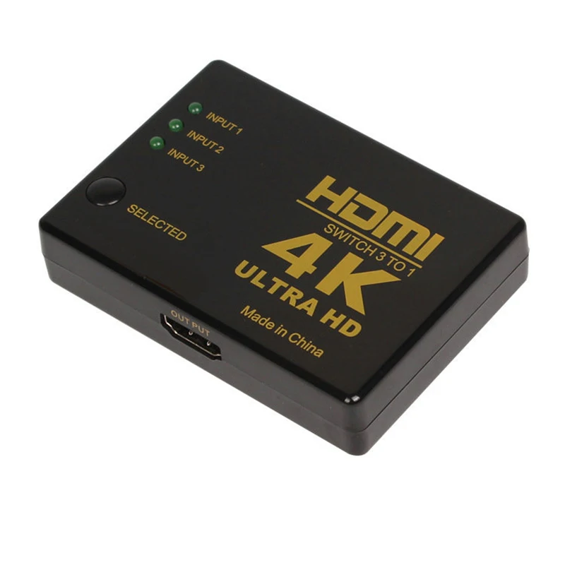 DZLST HDMI разветвитель 3 в 1 выход порт концентратор HDMI коммутатор мини 3 порта 1080P 4 к* 2 к 3D 1.4b коммутатор для DVD HDTV Xbox PS3 PS4 - Цвет: Rectangle